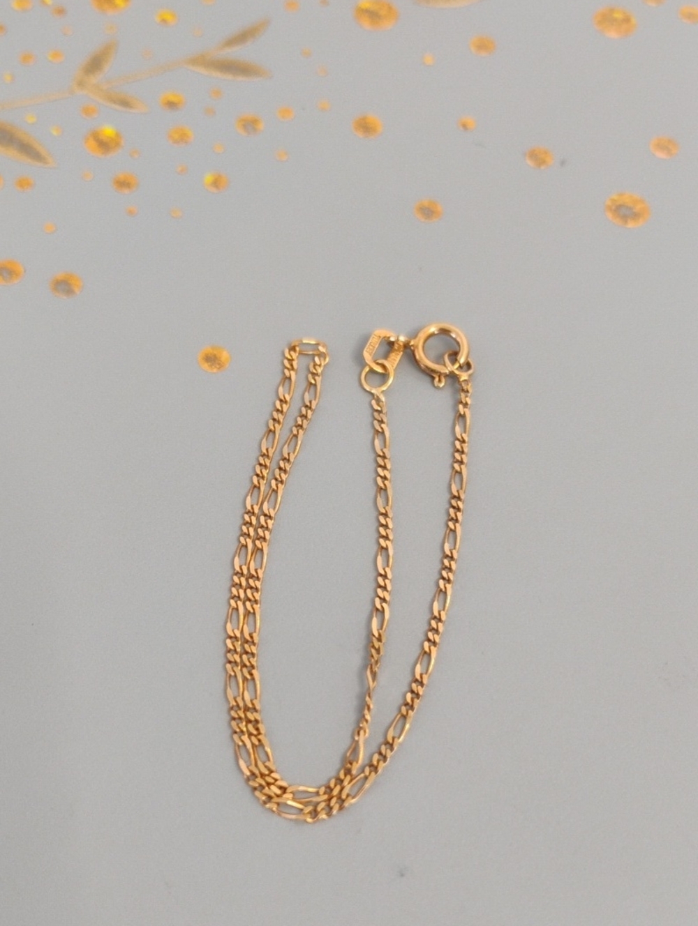 Figaro Chain 14 K Gold Bracelet